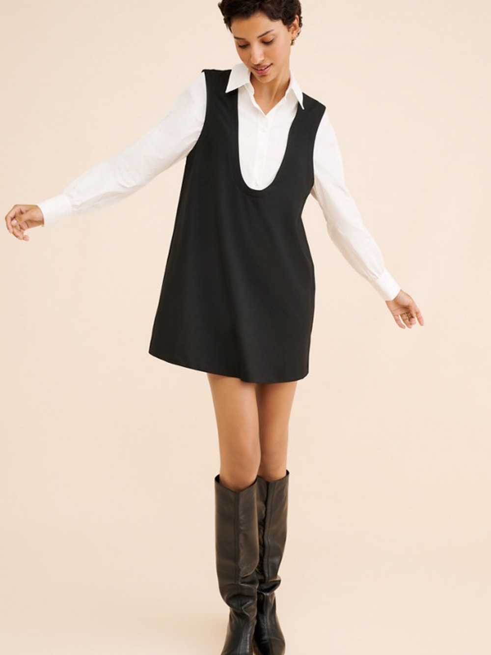 Anthropologie Twofer Pinafore Mini Dress Size XS - Picture 1 of 8